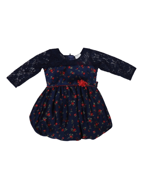 

Doodle Girls Navy Blue Printed Balloon Dress