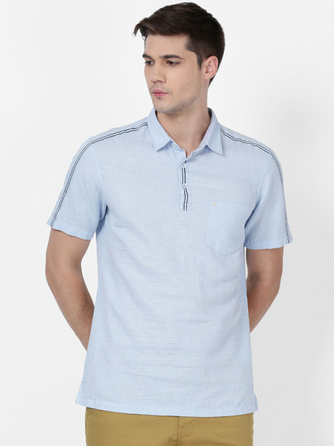 

t-base Men Blue Regular Fit Solid Casual Shirt