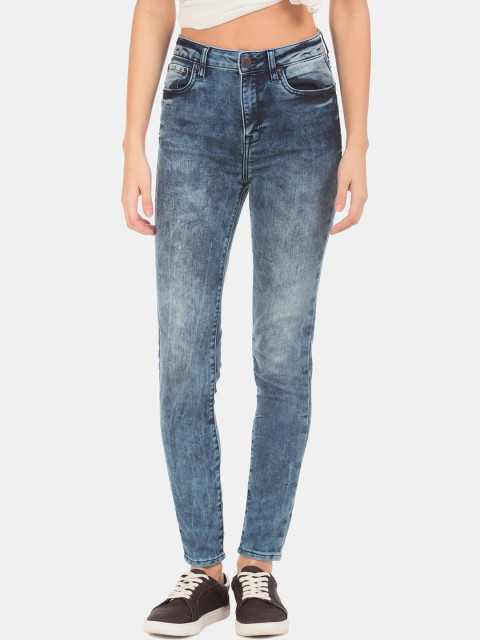 

Aeropostale Women Blue Skinny Fit Mid-Rise Clean Look Acid Wash Stretchable Jeans