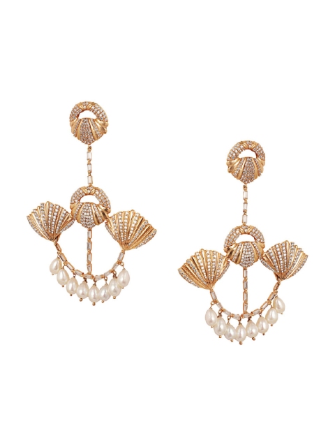 

Zariin Rose Gold-Plated Contemporary Drop Earrings