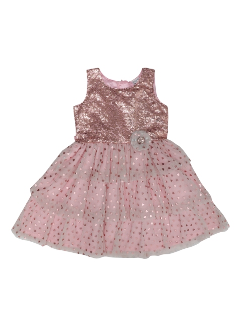 

Doodle Girls Pink Embellished Fit and Flare Dress