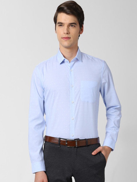 

Peter England Men Blue Slim Fit Solid Semiformal Shirt