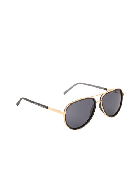 

MARC LOUIS Unisex Polarised and UV Protected Aviator Sunglasses 8108 C2 SG, Black