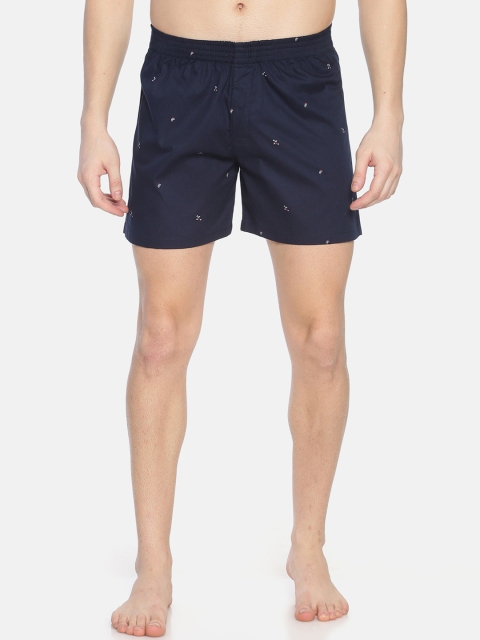 

IVOC Men Navy Blue Printed Pure Cotton Boxers IOMBS02SC03L34-3056
