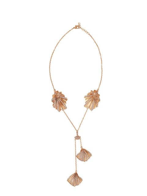 

Zariin Rose Gold-Plated CZ Studded Brass Necklace
