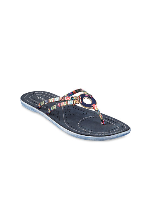 

Metro Women Blue Printed Open Toe Flats