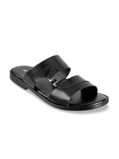 

Metro Men Black Leather Comfort Sandals