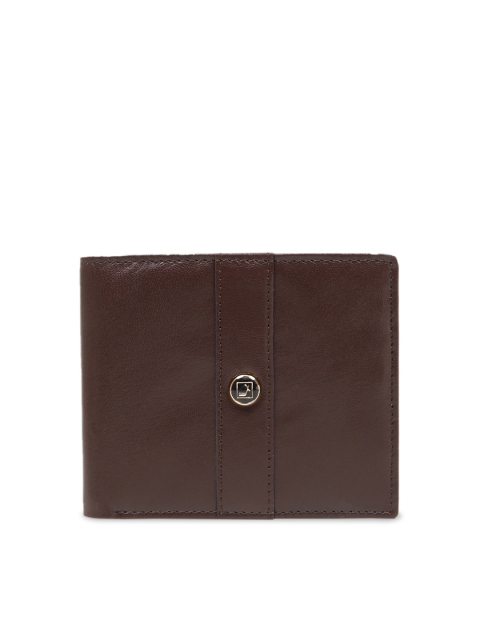 

Da Milano Men Brown Solid Two Fold Leather Wallet