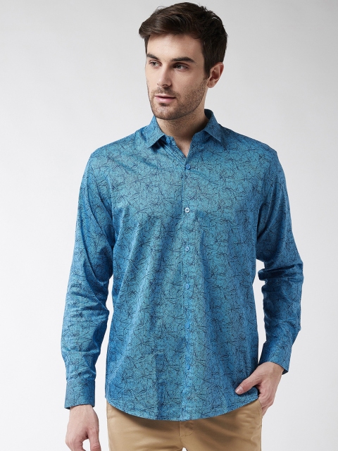 

SOJANYA Men Blue Classic Regular Fit Printed Casual Shirt