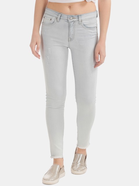 

Aeropostale Women Blue Slim Fit Mid-Rise Low Distress Jeans