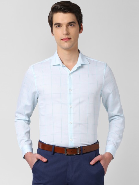 

Peter England Men Blue Slim Fit Checked Formal Shirt