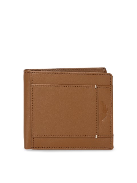 

Red Tape Men Tan Brown Solid Leather Two Fold Wallet