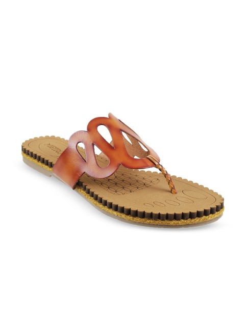 

Metro Women Tan Brown Solid T-Strap Flats