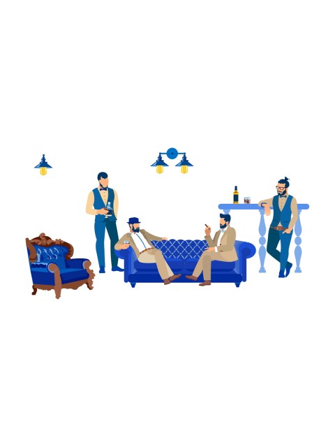 

rawpockets Multicoloured Gangster Meeting Party PVC Vinyl Wall Stickers, Multi