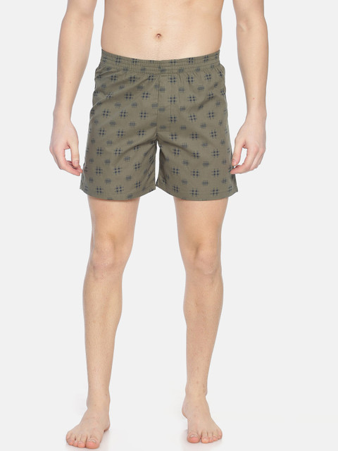 

IVOC Men Green & Blue Printed Pure Cotton Boxers IOMBS02SC03L34-3067B