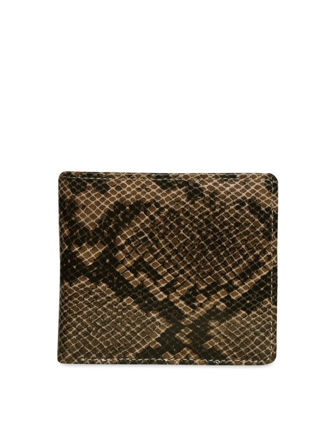 

Spice Art Women Brown & Black Animal Printed Leather Two Fold Wallet