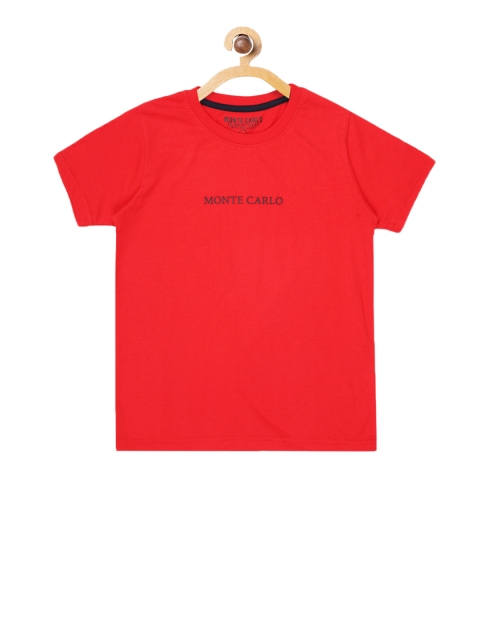 

Monte Carlo Boys Red Printed Round Neck T-shirt