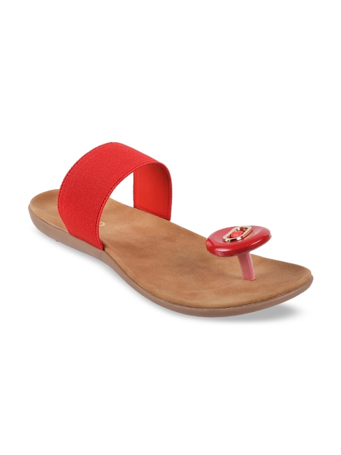 

Metro Women Red Solid Open Toe Flats