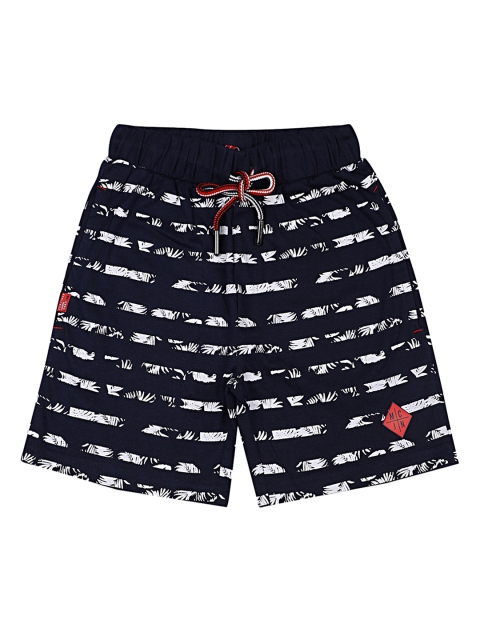

Monte Carlo Boys Navy Blue & White Striped Regular Fit Regular Shorts