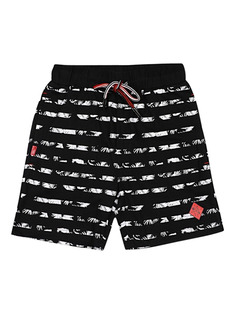 

Monte Carlo Boys Black & White Striped Regular Fit Regular Shorts