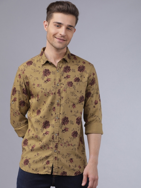 

Ecko Unltd Men Khaki Slim Fit Printed Casual Shirt