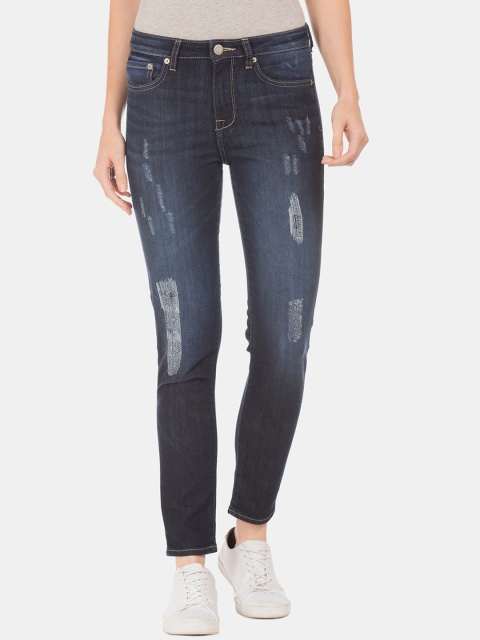 

Aeropostale Women Blue Slim Fit Mid-Rise Mildly Distressed Jeans