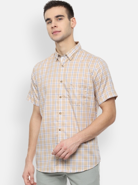 

Van Heusen Sport Men Taupe & Black Slim Fit Checked Casual Shirt