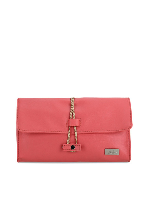 

yelloe Pink Solid Foldover Clutch