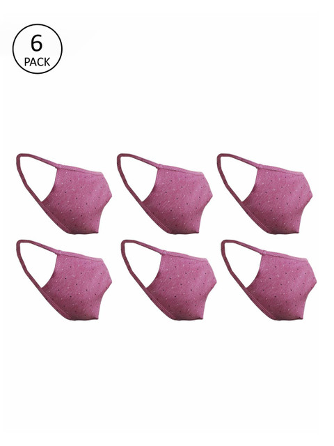 

nestroots Adults 6 Pcs 2-Ply Anti-Pollution Reusable Outdoor Cloth Masks, Pink