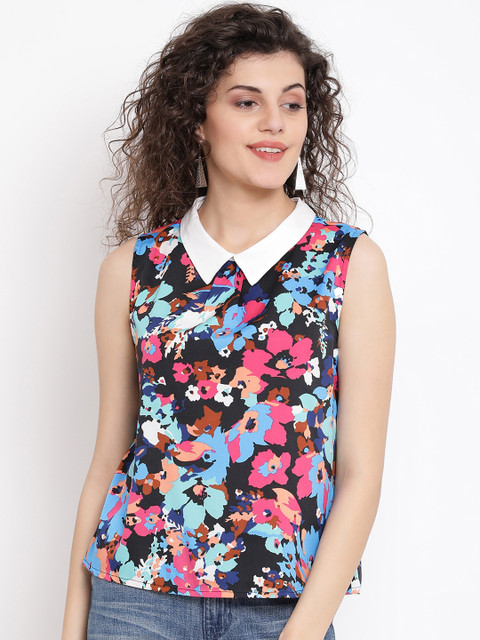 

Oxolloxo Women Multicoloured Printed Shirt Style Top, Multi