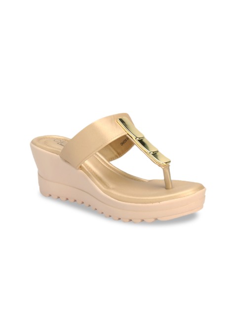 

Khadims Women Gold-Toned Embellished Heels