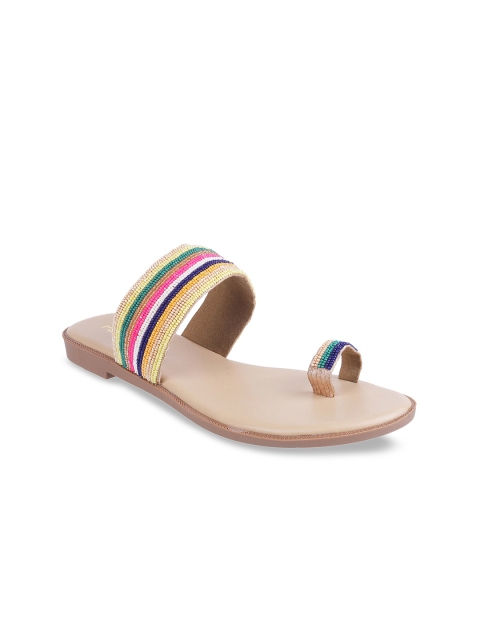 

Metro Women Multicoloured Woven Design One Toe Flats, Multi