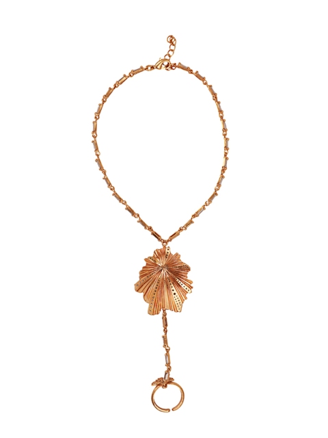 

Zariin Rose Gold-Toned & White Cubic Zircon Studded Beach Walk Handcrafted Anklet