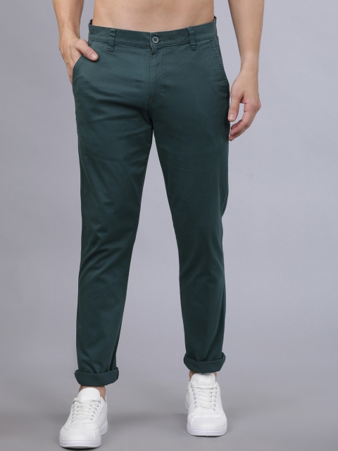 

Horsefly Men Teal Green Slim Fit Solid Regular Trousers