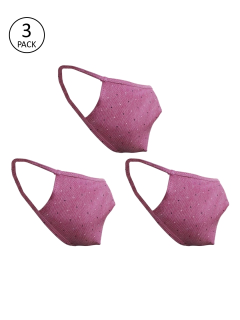 

nestroots Unisex 3 Pcs Pink 2 Ply Anti Pollution Reusable Cloth Masks