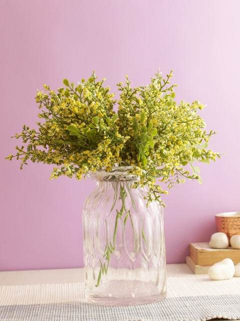 

Aapno Rajasthan Set Of 4 Yellow & Green Tranquil & Adorable Artificial Flower Bunch