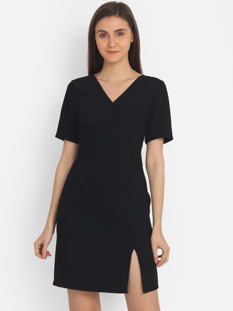 

COVER STORY Women Black Solid Sheath Dress