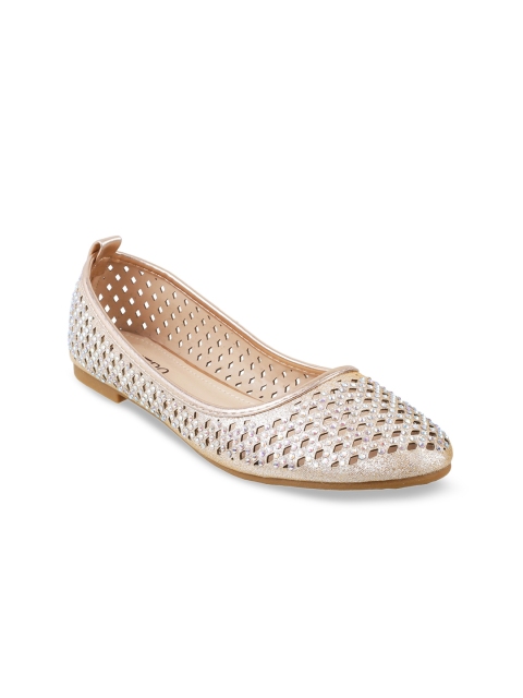 

Metro Women Beige Embellished Cut Work Ballerinas