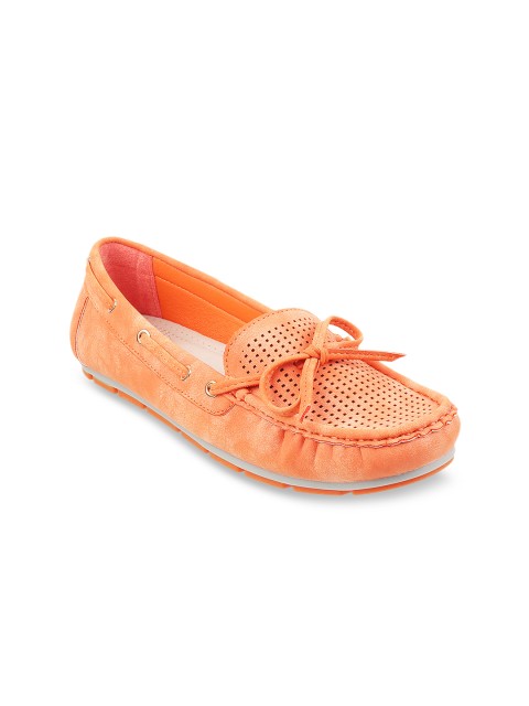 

Metro Women Orange Textured Loafers