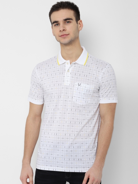 

Allen Solly Men White Checked Polo Collar T-shirt