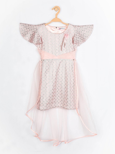 

Peppermint Girls Pink Printed Fit and Flare Dress