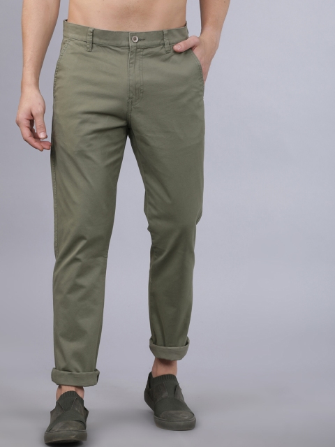 

Horsefly Men Olive Green Slim Fit Solid Regular Trousers