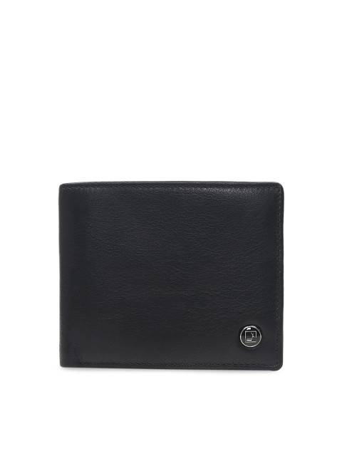 

Da Milano Men Black Solid Leather Two Fold Wallet