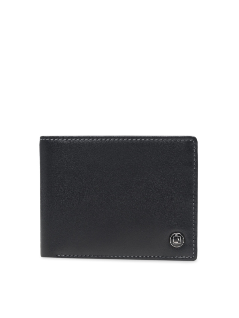 

Da Milano Men Black Solid Two Fold Leather Wallet