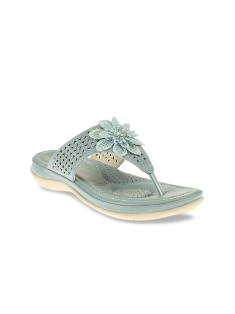 

Khadims Women Grey Embellished Open Toe Flats