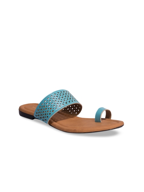 Khadims Women Blue Textured One Toe Flats