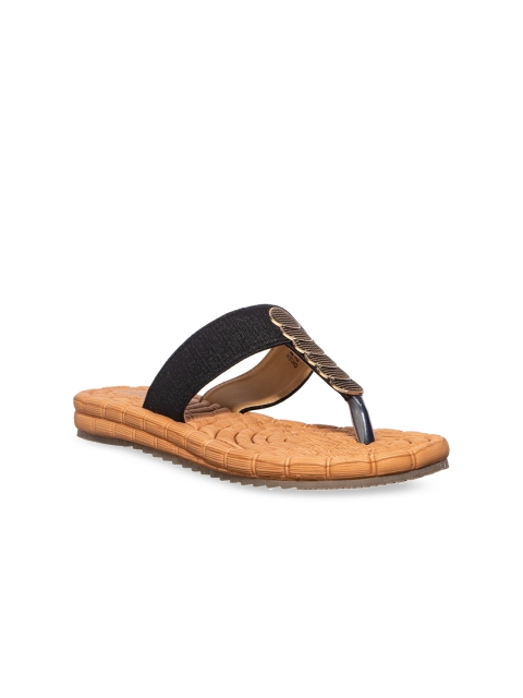 

Khadims Women Black Solid Open Toe Flats