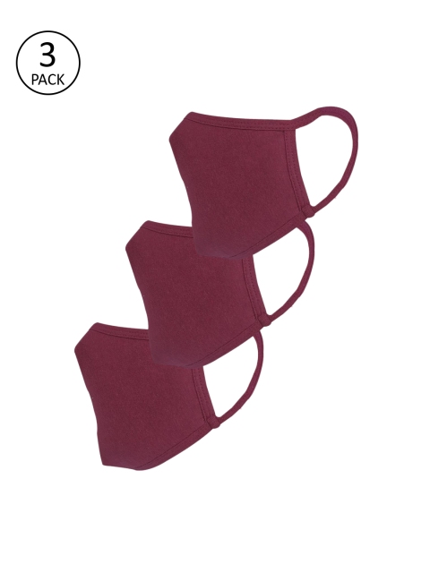 

nestroots Unisex 3 Pcs Maroon 2-Ply Anti Pollution Reusable Masks
