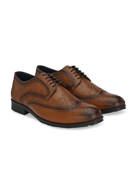 

Rodolfo Darrell Men Tan Brown Textured Formal Brogues