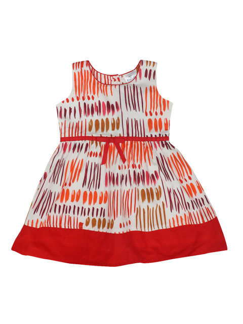 

Doodle Girls Red Printed Fit and Flare Dress